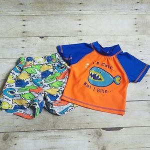 Size 12 month Swim shirt and trunks